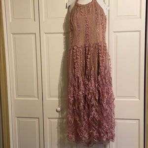 Reposhing..Xl Nude w Blush halter dress